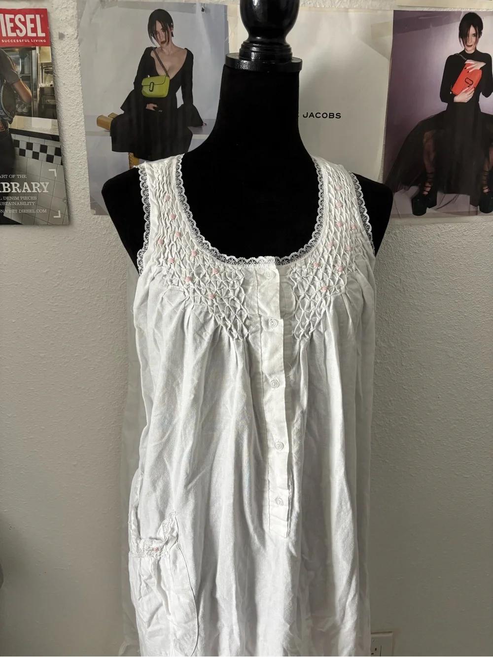 Nicole White Lace-Trim Camisole